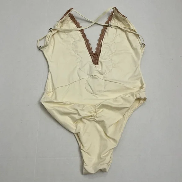 BLUE LIFE Eclipse Ivory and Tan One Piece Swimsuit Size Medium - Picture 5 of 7